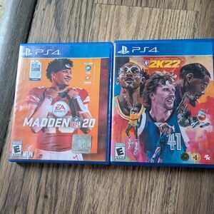 🏈Madden NFL 20 & 🏀NBA 2K22- 75th Anniversary Edition for PS4 GREAT CONDITION.